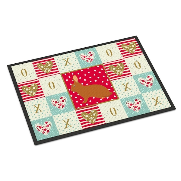 Carolines Treasures 18 x 27 in. Rex Rabbit Love Indoor or Outdoor Mat CK5396MAT - main